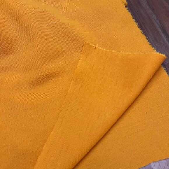 Vintage Fabric 3 Yards Orange Yellow Poly Solid Stretch Heavyweight 68 in width - Picture 3 of 7
